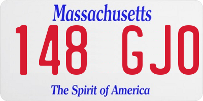 MA license plate 148GJ0