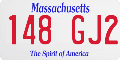 MA license plate 148GJ2