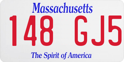 MA license plate 148GJ5