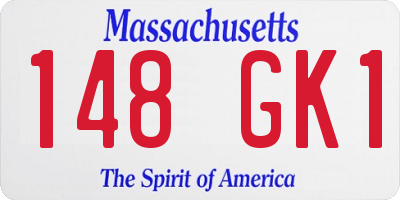 MA license plate 148GK1