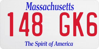 MA license plate 148GK6