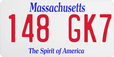 MA license plate 148GK7