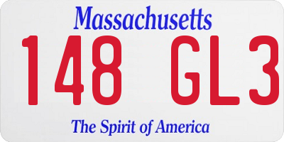 MA license plate 148GL3