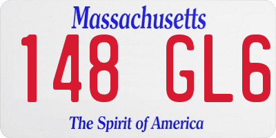 MA license plate 148GL6