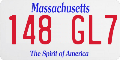 MA license plate 148GL7
