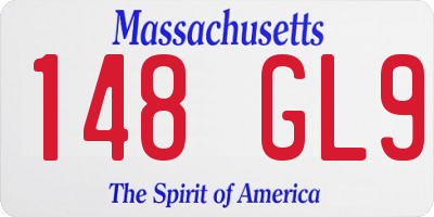 MA license plate 148GL9