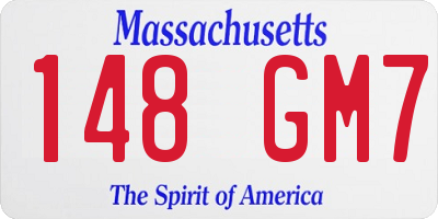 MA license plate 148GM7