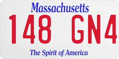 MA license plate 148GN4