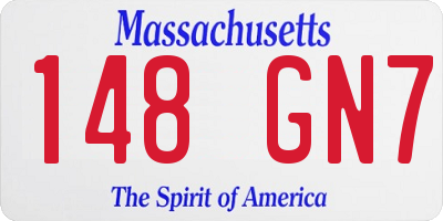 MA license plate 148GN7