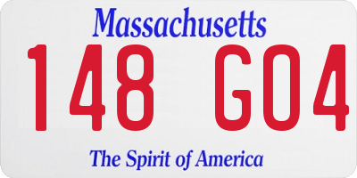 MA license plate 148GO4