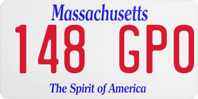 MA license plate 148GP0
