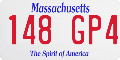 MA license plate 148GP4
