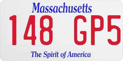 MA license plate 148GP5