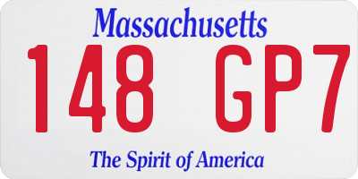 MA license plate 148GP7