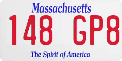 MA license plate 148GP8