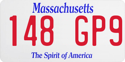 MA license plate 148GP9