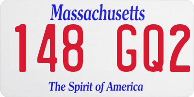 MA license plate 148GQ2