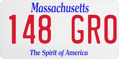 MA license plate 148GR0