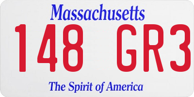 MA license plate 148GR3