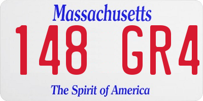 MA license plate 148GR4