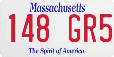 MA license plate 148GR5