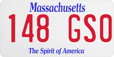 MA license plate 148GS0