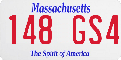 MA license plate 148GS4