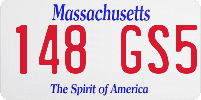 MA license plate 148GS5