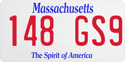 MA license plate 148GS9