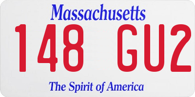 MA license plate 148GU2
