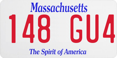MA license plate 148GU4
