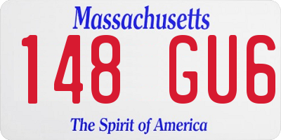 MA license plate 148GU6