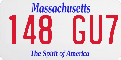 MA license plate 148GU7
