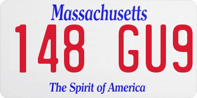 MA license plate 148GU9