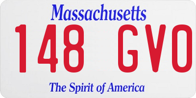 MA license plate 148GV0