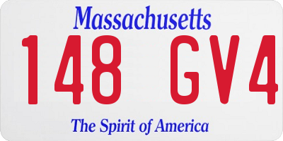 MA license plate 148GV4