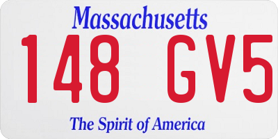 MA license plate 148GV5