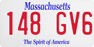 MA license plate 148GV6