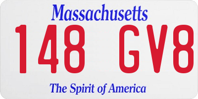 MA license plate 148GV8