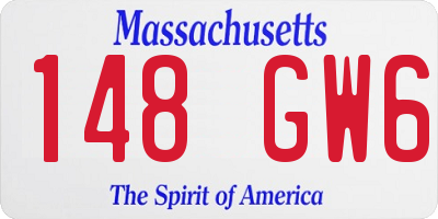 MA license plate 148GW6