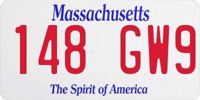 MA license plate 148GW9