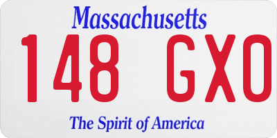 MA license plate 148GX0
