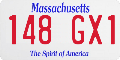 MA license plate 148GX1