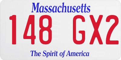MA license plate 148GX2