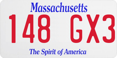 MA license plate 148GX3