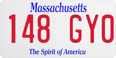 MA license plate 148GY0
