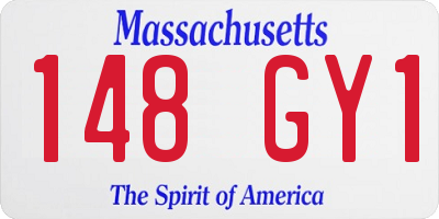 MA license plate 148GY1