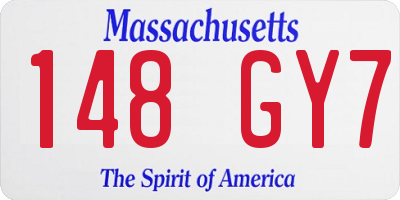 MA license plate 148GY7