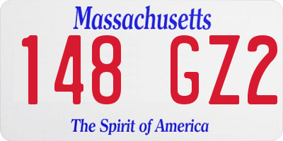 MA license plate 148GZ2
