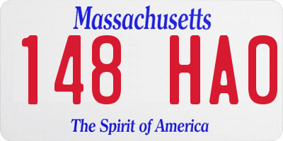 MA license plate 148HA0